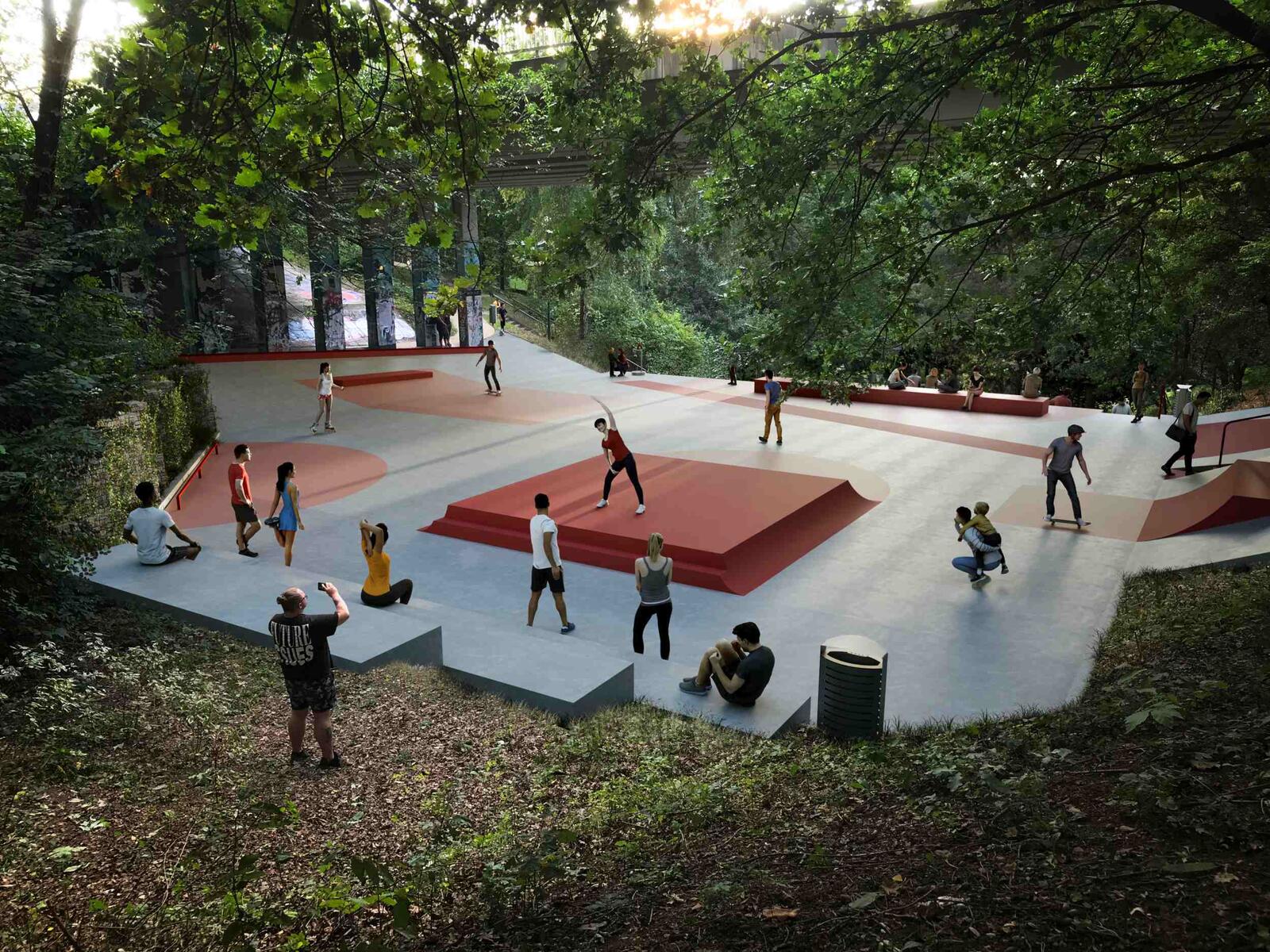 Revitalizace Kozlova žlebu v Centrálním parku Jižní Svahy – Podmostí